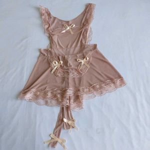 cute Lace-Trimmed Sheer Maid Apron Lingerie S