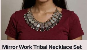 Mirror Work Tribal Necklace & Earring Set