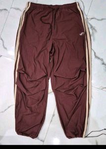 Maroon Track Pants with Side Stripes