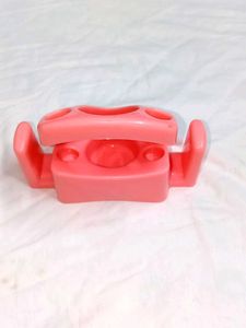 Pink Plastic Desk Organizer/Pen Holder