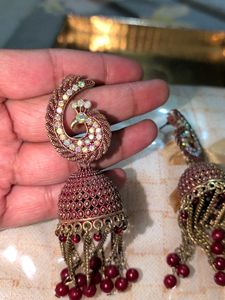 Exquisite Peacock Jhumka Earrings