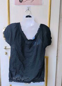 Boho Black Embroidered Top