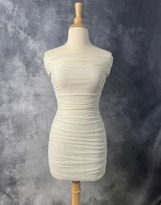 Ruched Strapless Mini Dress