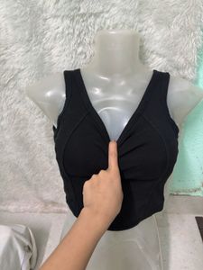 Chic Black Ribbed padded top ✨❤️