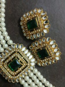 Pearl Choker Necklace &amp; Earrings Set