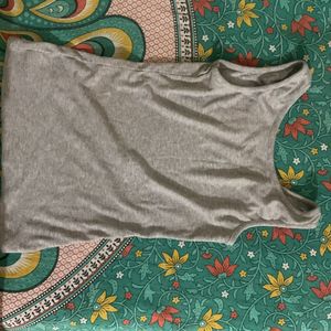 Grey Ribbed Tank Top