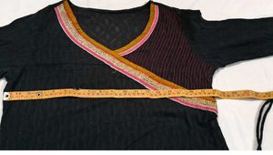 Elegant Black Dark Kurti with Embellished Neckline