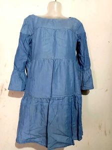 Blue Bell Sleeve Denim Dress.