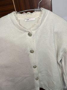 White Buttoned Sweater