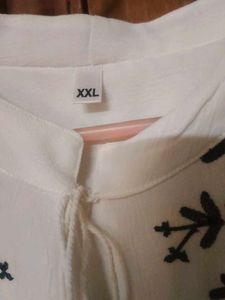 White Embroidered Bell Sleeve Top