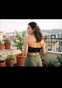 Black Lace Bandeau Top