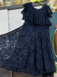 Navy Blue Layered frock  Dress for Girls