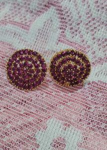 Sparkling Pink Stud Earrings