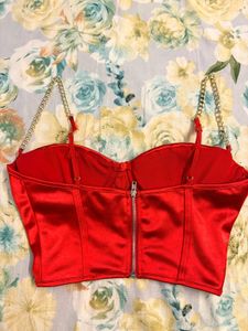 Urbanic Padded  Red Chain top