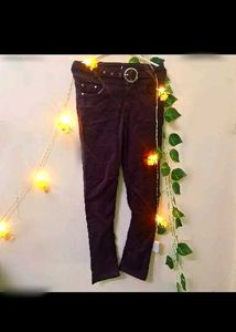 Dark Purple High-Waisted Jeans