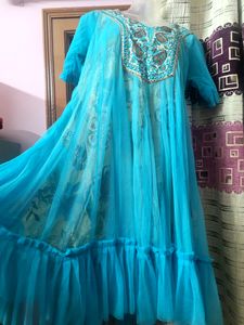 #@STYLISH DESIGNER DRESS  WITH FRILL PATTERN