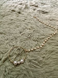 Elegant Pearl &amp; Gold Tone Nosering