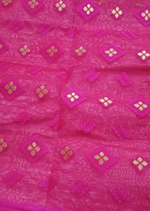 dhakai jamdani pink color saree