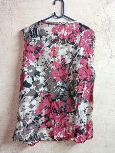 Floral Sleeveless Blouse Oversized Multicolour