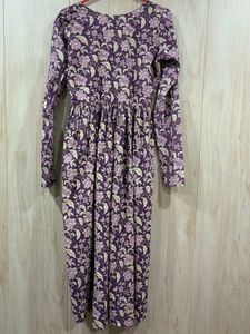 Purple Floral Print Cotton Suit Set
