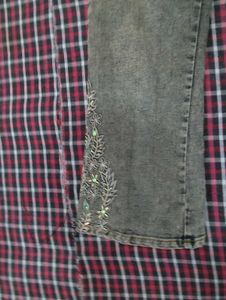 Whimsical Embellished Flared Jeans