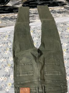 Olive Green Denim Jeans