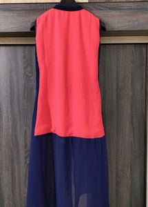 Chiffon Fancy Party Wear Red Colour Kurti