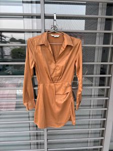 Chic Brown Shirt Dress