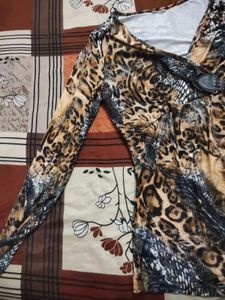 Leopard Print Long Sleeves dress