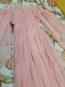 Chic Pink Tulle Off-Shoulder Dress