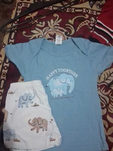 Cute Elephant Baby Romper Set