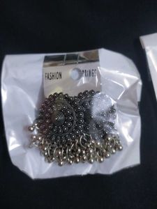 Oxidized Silver Jhumka Earrings