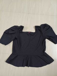 Combo Puff Sleeve Peplum Tops
