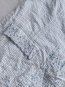 Blue White Embroidered Shirt