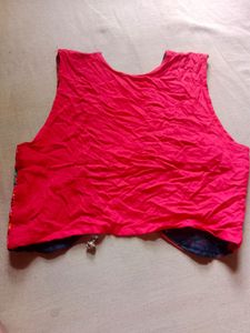 Vibrant Red Embroidered Ethnic Vest/Blouse