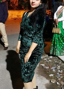 Elegant Velvet Wrap Dress