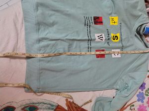 Light Blue Graphic Print Long Sleeve Top