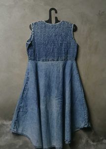 Bi Amma stylish Denim Printed Midi Dress
