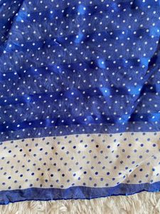 Blue White Polka Dot Scarf