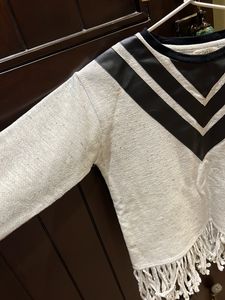 Full Sleeves Top with Leather Detailing