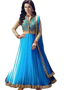 Beautiful Blue Anarkali Gown with dupatta