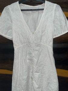 Chic White Button-Up Mini Dress