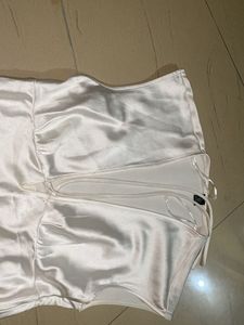 White Satin Tie-Front Mini Dress (zara inspired)