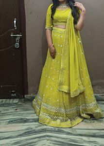 Yellow Embellished Lehenga Set