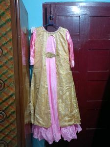 Elegant Gold &amp; Pink frock