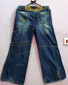 UNIQUE Y2K Embellished Wide Leg jeans