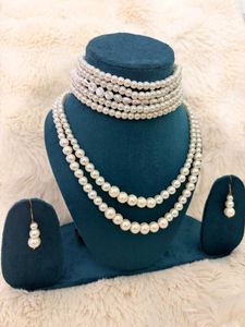 ✨️Elegant Pearl Necklace &amp; Earring Set✨️