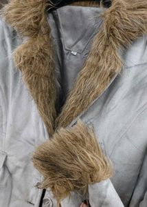 Fur Trim Grey Coat