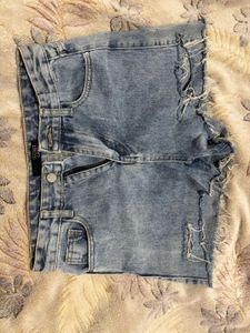 Distressed Denim Shorts
