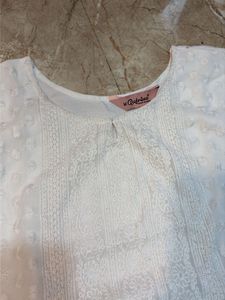 Elegant White Chikankari Kurta Set